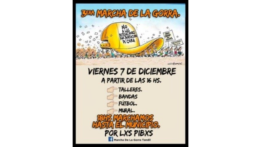 Este viernes se realizará la tercera  Marcha de la Gorra